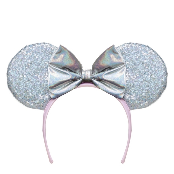 NEW Disney Minnie Mouse Ears Headband,  Platinum, NWOT - Picture 1 of 9